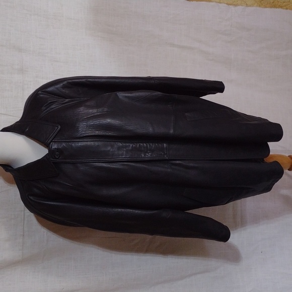 Vintage Other - Vintage 80s Couture by J. Park black leather jacket with detachable wool lining